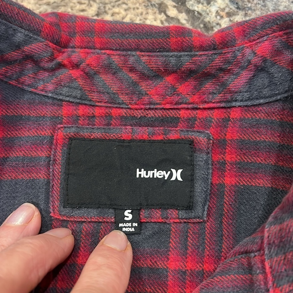 Hurley Red and Black Plaid Shirt - Picture 5 of 5